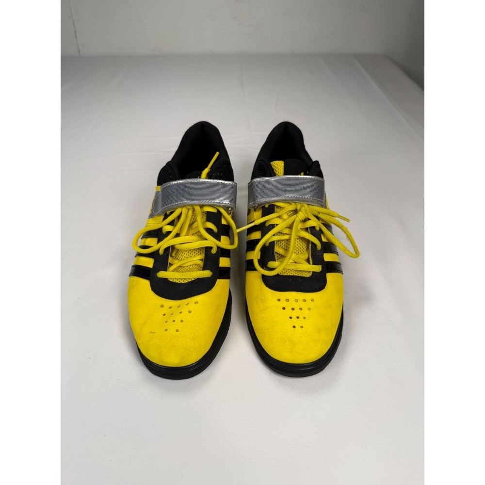 Adidas Shoes Mens Size 9.5 Powerlift 2.0 Yellow Black Weightlifting Shoe